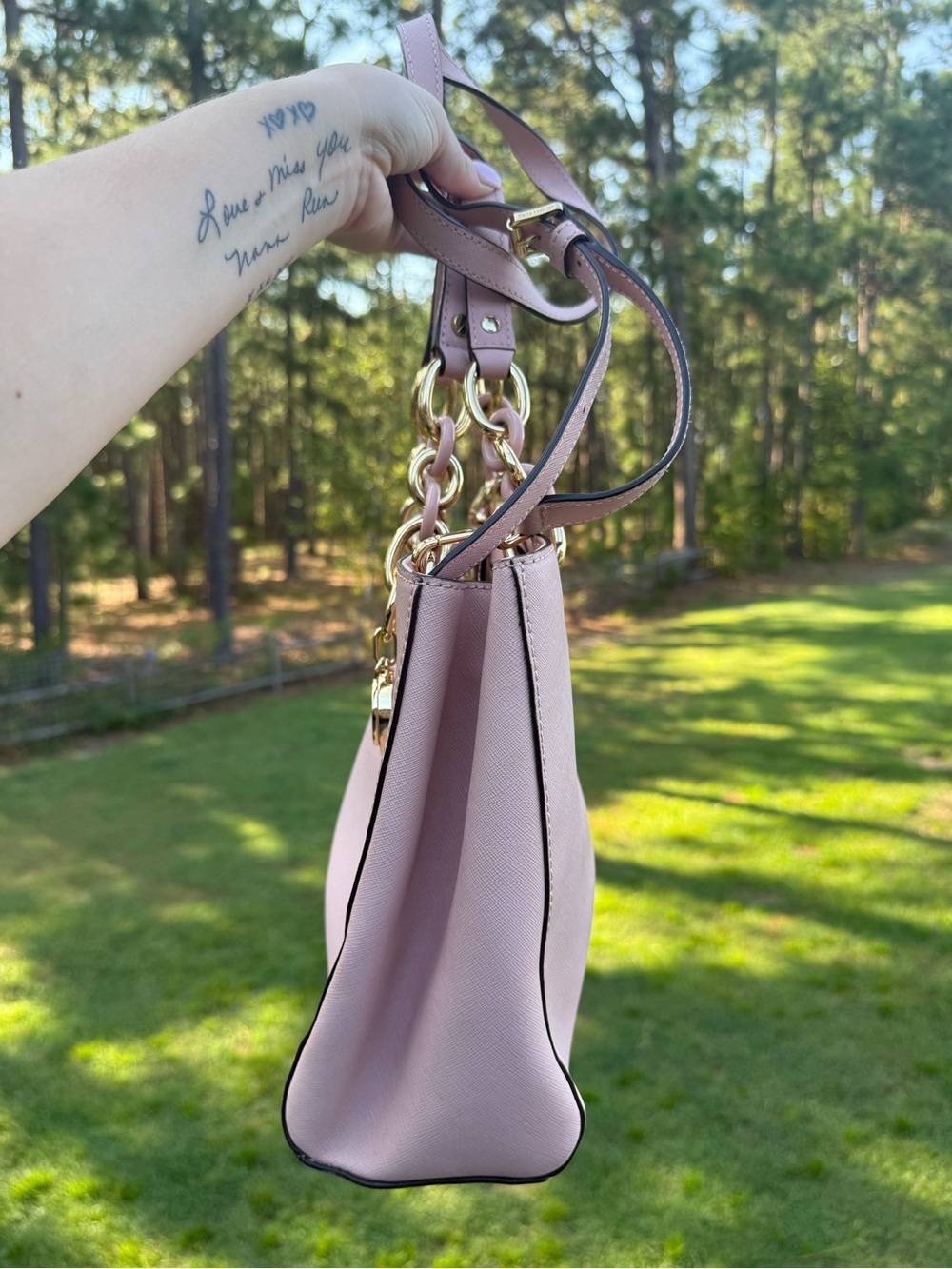 Michael Kors Pink Saffiano Leather Tote - Picture 4 of 7
